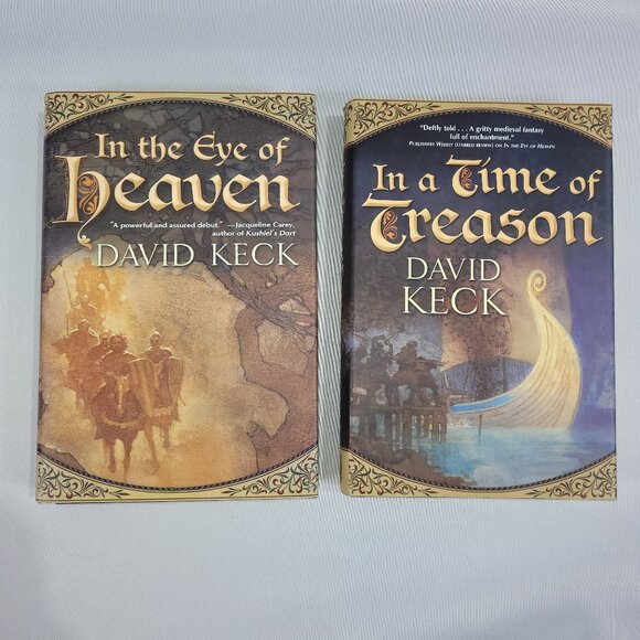 David Keck 2 Novels Hardcover Book First Edition Eyes of Heaven & Time Treason - Picture 1 of 2